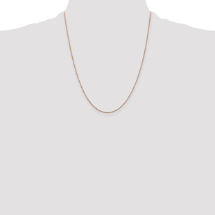 14K Rose Gold Diamond-cut Cable with Lobster Clasp Chain (Style RSC32-22)