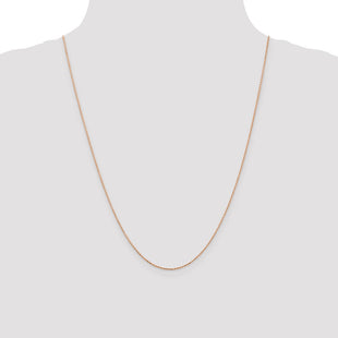 14K Rose Gold Diamond-cut Cable with Lobster Clasp Chain (Style RSC32-24)