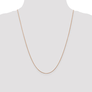 14K Rose Gold Diamond-cut Spiga with Lobster Clasp Chain (Style RSC34-24)