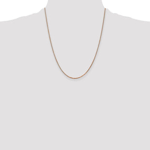 14K Rose Gold Box Link with Lobster Clasp Chain (Style RSC36-22)