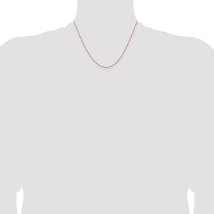 14K Rose Gold . Baby Rope with Spring Ring Clasp Chain (Style RSC38-18)