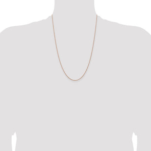 14K Rose Gold . Baby Rope with Spring Ring Clasp Chain (Style RSC38-24)