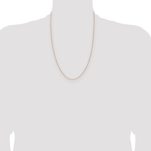 14K Rose Gold Solid Polished Spiga with Lobster Clasp Chain (Style RSC40-24)