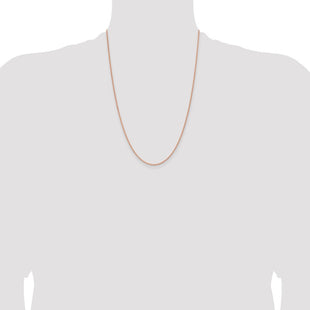 14K Rose Gold Solid Polished Spiga with Lobster Clasp Chain (Style RSC42-24)