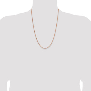 14K Rose Gold Solid Polished Spiga with Lobster Clasp Chain (Style RSC43-24)