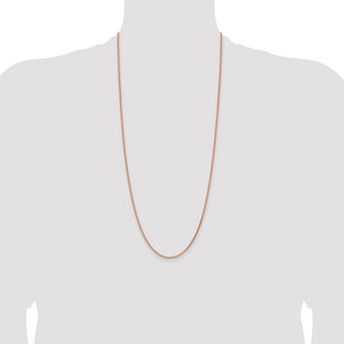 14K Rose Gold Solid Polished Spiga with Lobster Clasp Chain (Style RSC43-30)