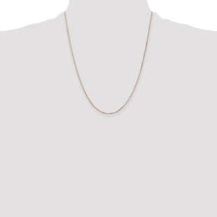 14K Rose Gold Box Link with Lobster Clasp Chain (Style RSC44-22)