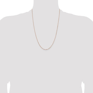 14K Rose Gold Box Link with Lobster Clasp Chain (Style RSC44-24)