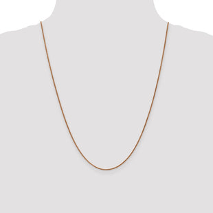 14K Rose Gold Diamond-cut Spiga with Lobster Clasp Chain (Style RSC5-24)