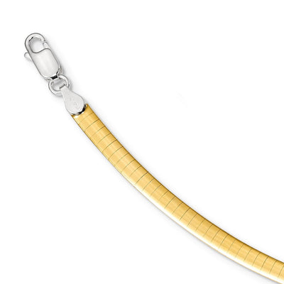 Sterling Silver Gold-plated Reversible w/2in ext Cubetto Chain, 18 x 4mm