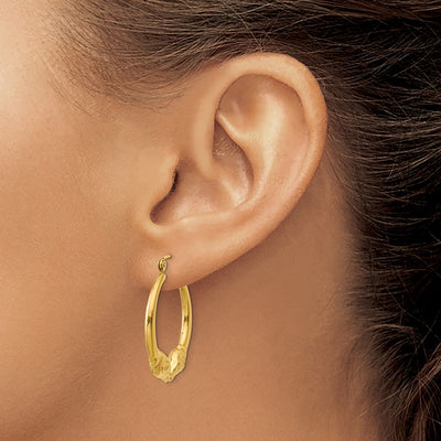 14K Polished Ram Hoop Earrings, 29 x 3.75mm