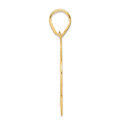 14K Brushed Border Script Number 12 Pendant