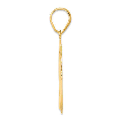 14K Brushed Border Script Number 20 Pendant