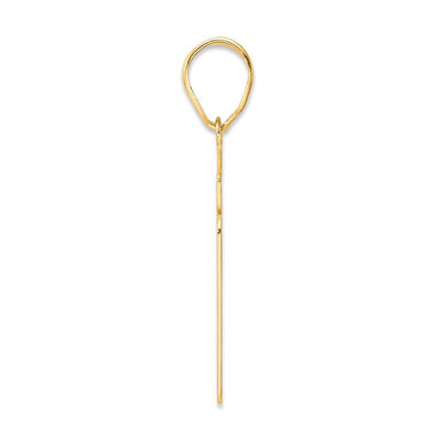 14K Brushed Border Script Number 21 Pendant