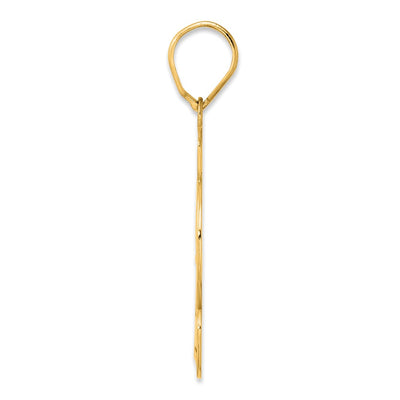 14K Brushed Border Script Number 22 Pendant
