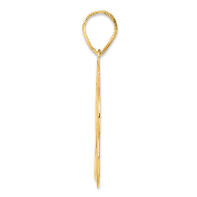 14K Brushed Border Script Number 23 Pendant