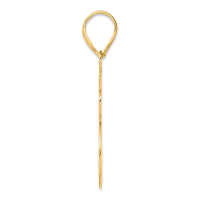 14K Brushed Border Script Number 25 Pendant
