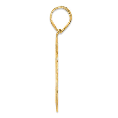 14K Brushed Border Script Number 28 Pendant