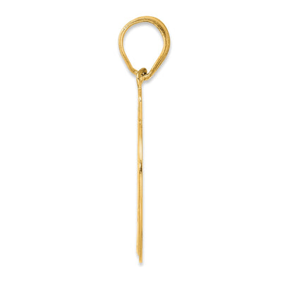 14K Brushed Border Script Number 29 Pendant