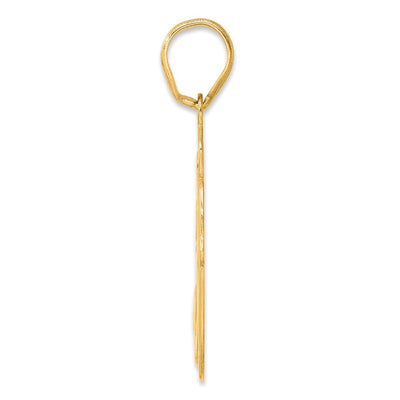 14K Brushed Border Script Number 30 Pendant