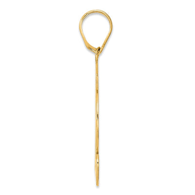 14K Brushed Border Script Number 32 Pendant