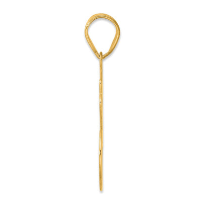 14K Brushed Border Script Number 36 Pendant