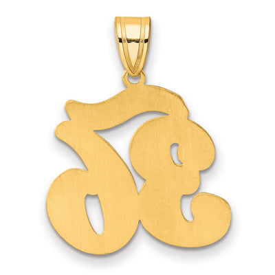 14K Brushed Border Script Number 36 Pendant