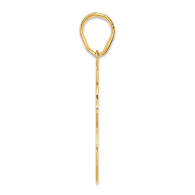 14K Brushed Border Script Number 38 Pendant