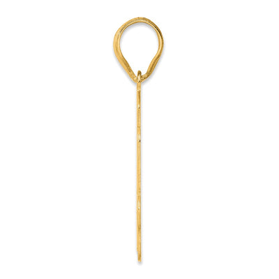 14K Brushed Border Script Number 44 Pendant