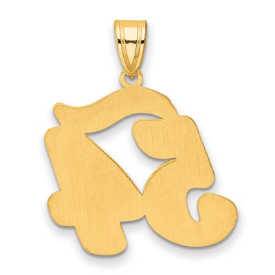 14K Brushed Border Script Number 54 Pendant