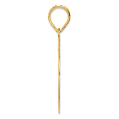 14K Brushed Border Script Number 59 Pendant