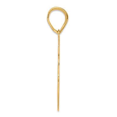 14K Brushed Border Script Number 60 Pendant