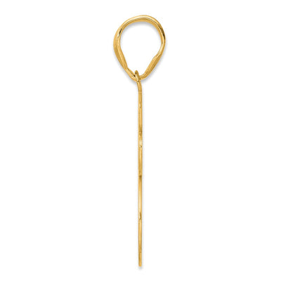 14K Brushed Border Script Number 65 Pendant