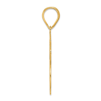 14K Brushed Border Script Number 66 Pendant