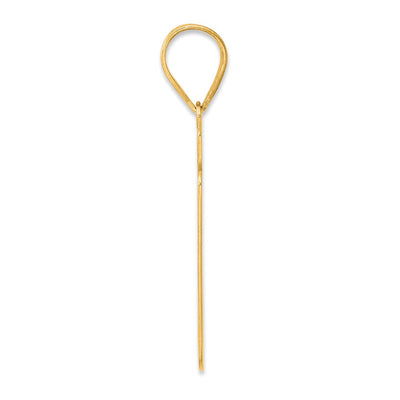 14K Brushed Border Script Number 67 Pendant