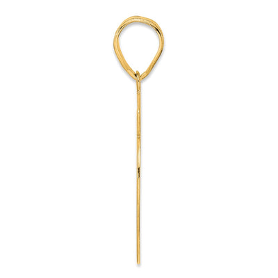 14K Brushed Border Script Number 69 Pendant