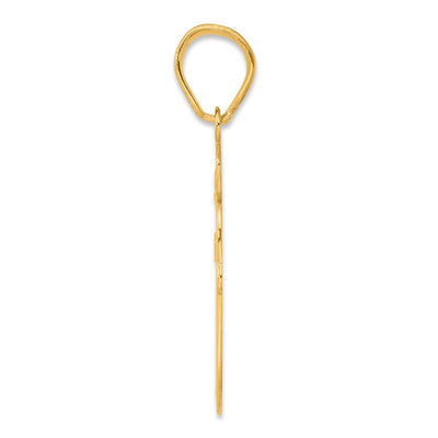 14K Brushed Border Script Number 70 Pendant