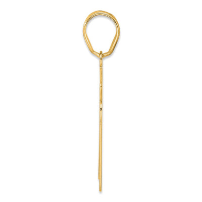 14K Brushed Border Script Number 71 Pendant