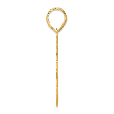 14K Brushed Border Script Number 78 Pendant