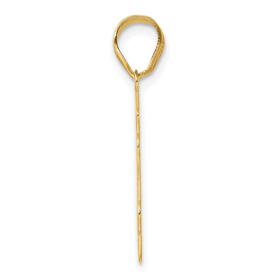 14K Brushed Border Script Number 84 Pendant