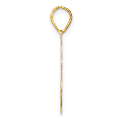 14K Brushed Border Script Number 86 Pendant