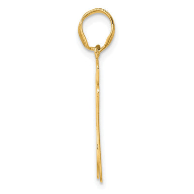 14K Brushed Border Script Number 87 Pendant
