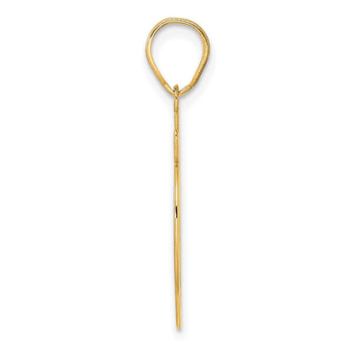 14K Brushed Border Script Number 89 Pendant