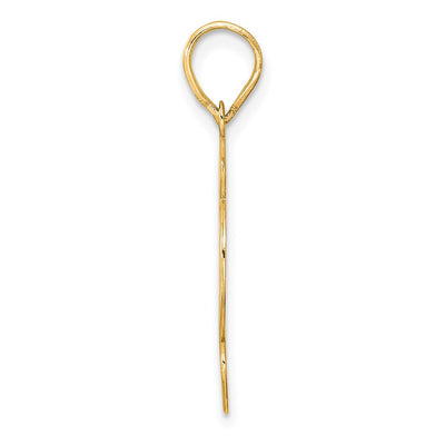 14K Brushed Border Script Number 92 Pendant