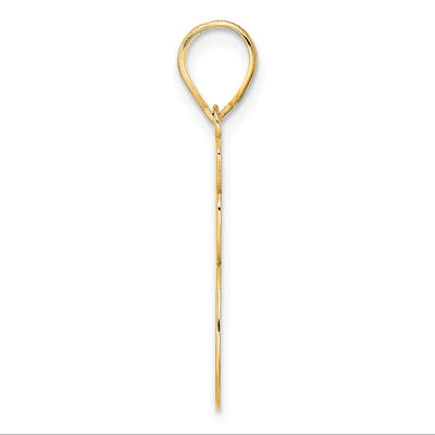 14K Brushed Border Script Number 95 Pendant