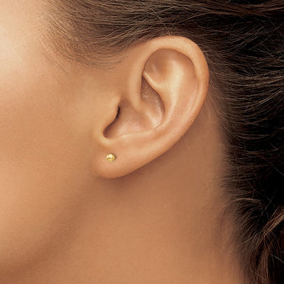 14K Madi K Polished Ball Post Earrings, 3 x 3mm