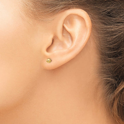14K Madi K Polished Ball Post Earrings, 4 x 4mm