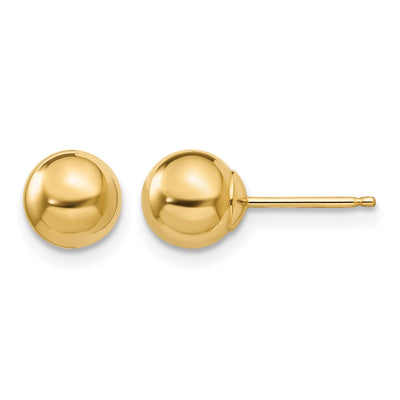 14K Madi K Polished Ball Post Earrings, 6 x 6mm