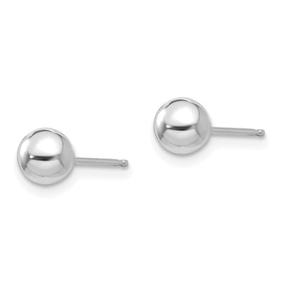 14K White Gold Madi K Polished Ball Post Earrings, 5 x 5mm