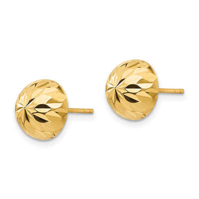 14K Madi K Polished & Diamond-Cut Button Post Earrings, 9 x 9mm